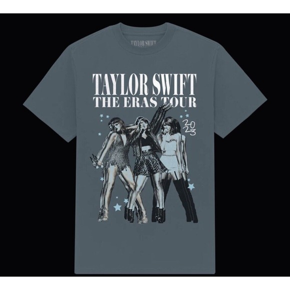 Taylor Swift T Shirt L Teal‎ The Eras Tour 2023 Merch Blue 1989 Era Graphic NEW - Picture 2 of 10